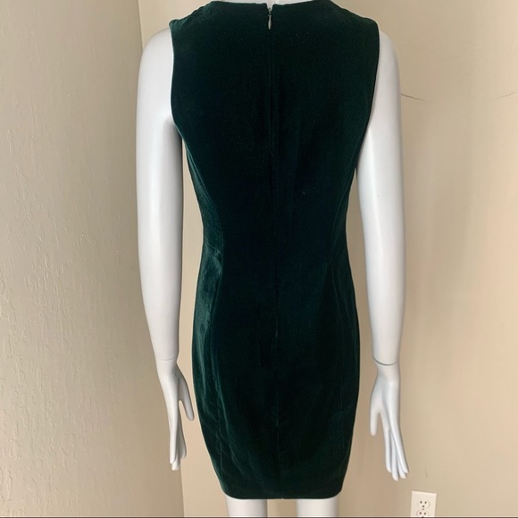 ELIE TAHARI Velvet Green Sleeveless Sheath Dress Cut Out Cocktail Party Size 0 - Picture 12 of 16